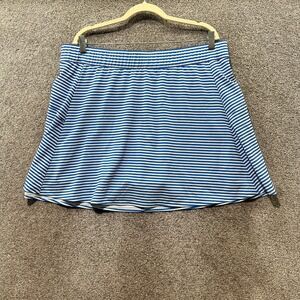 T by Talbots Athletic Skort Women XL Blue White Striped Golf Tennis Skirt‎